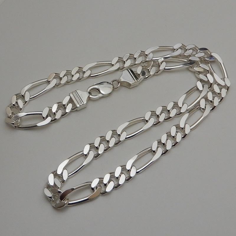 極太 メンズ ネックレス チェーン シルバー925 45cm 幅8.2mm フィガロネックレス シルバーネックレス メンズネックレス シルバーチェーン のみ 太い 人気 男の画像