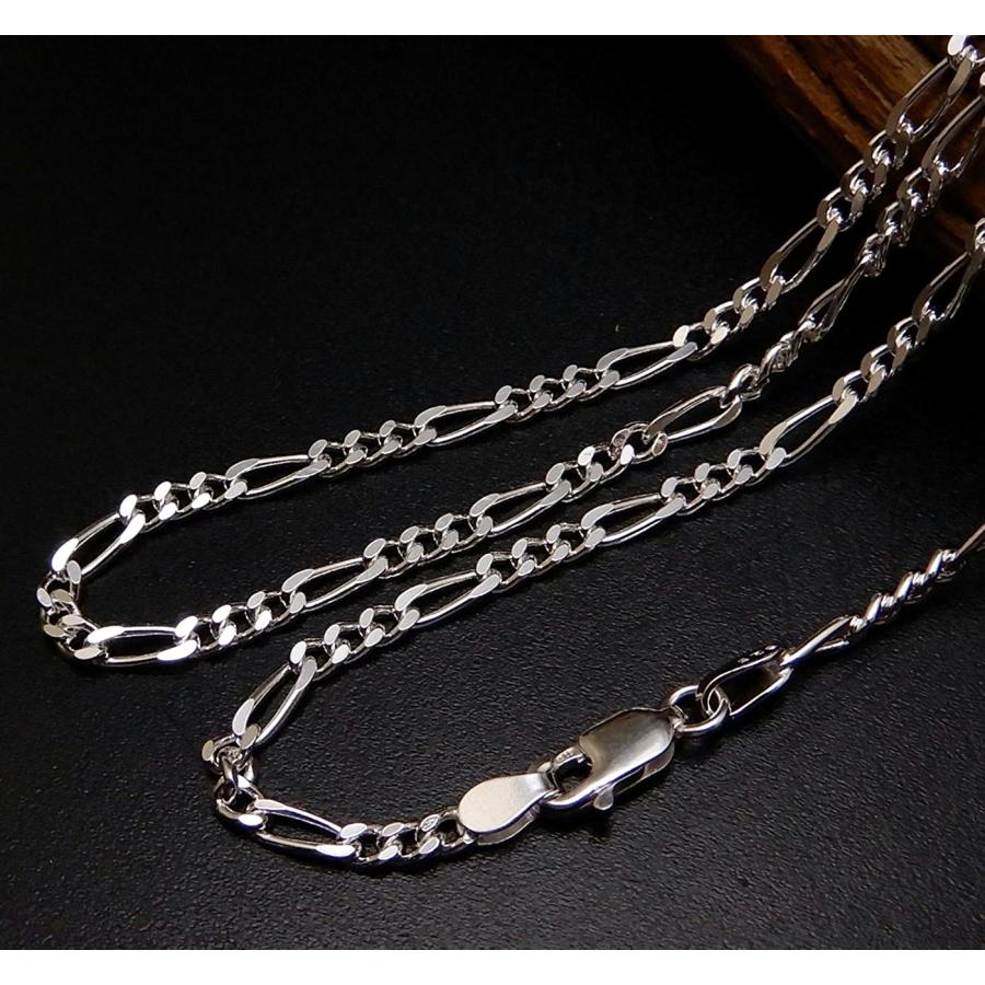 ネックレス メンズ シルバー925 フィガロ チェーン 55cm 3.4mm