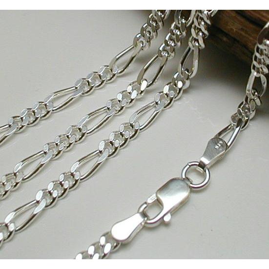 ネックレス メンズ シルバー925 フィガロ チェーン 55cm 3.4mm