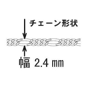 ネックレス メンズ シルバー925 フィガロ チェーン 70cm 2.4mm