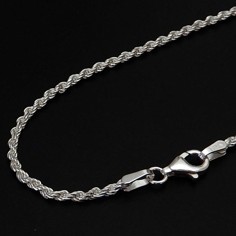 シルバー925 チェーン メンズ 幅1.9mm 60cm ロープチェーン シルバー