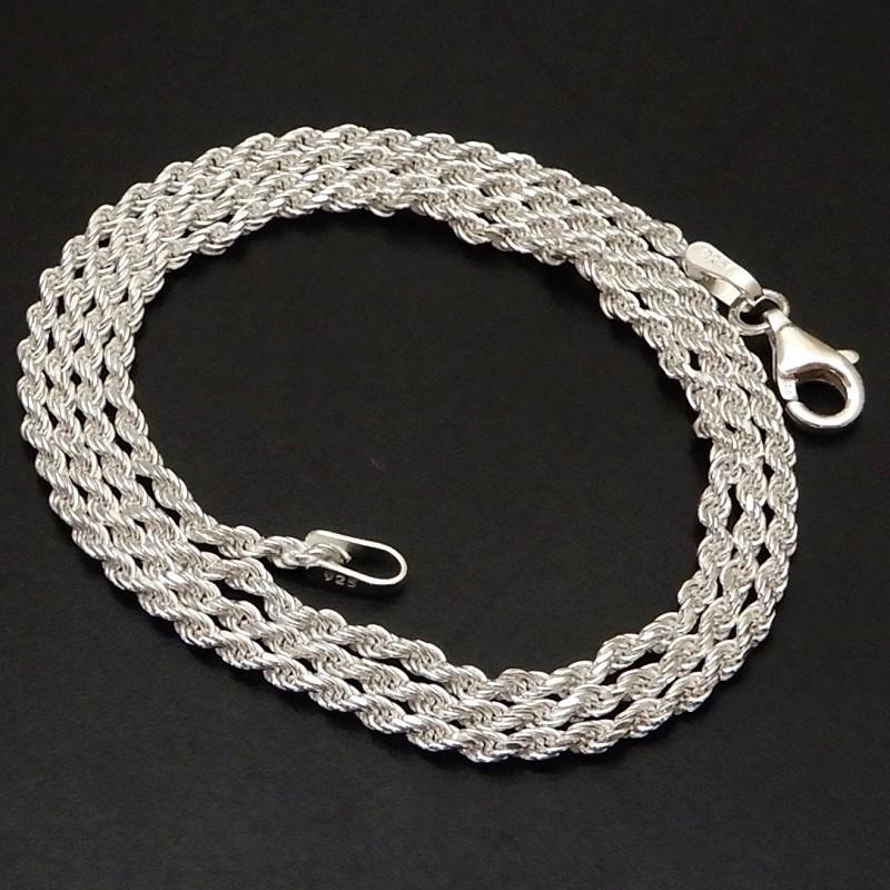シルバー925 チェーン メンズ 幅1.9mm 60cm ロープチェーン シルバー
