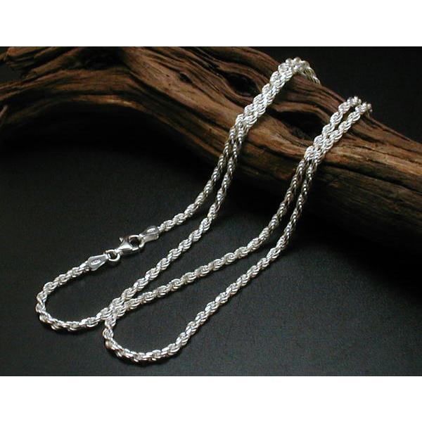 ネックレス メンズ シルバー925 チェーン 幅2.8mm 45cm ロープ ネックレス メンズ シルバー925 チェーン 幅2.8mm 45cm ロープ