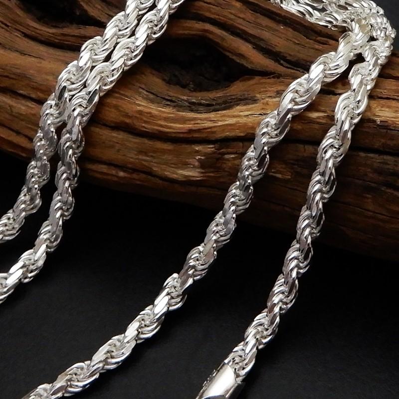 シルバー925 チェーン メンズ ネックレス 幅3.3mm 55cm 太め ロープ
