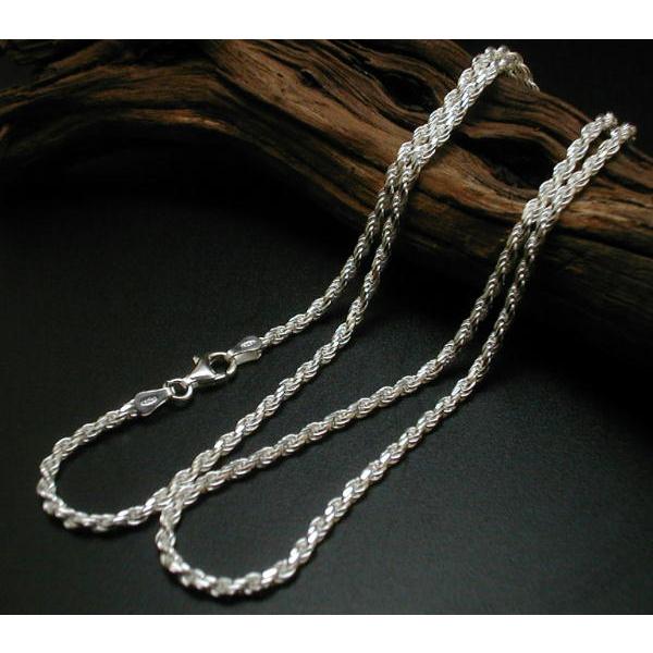 925 無垢 本物 シルバー925 ネックレス メンズ チェーン 幅2.8mm 50cm 55cm ロープチェーンシルバーネックレス メンズ ロープ ネックレス チェーンのみ |  | 06