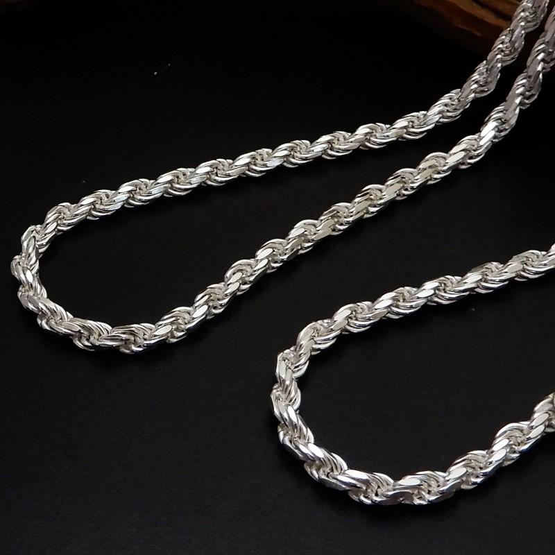 シルバー925 チェーン メンズ ネックレス 幅3.3mm 55cm 太め ロープ
