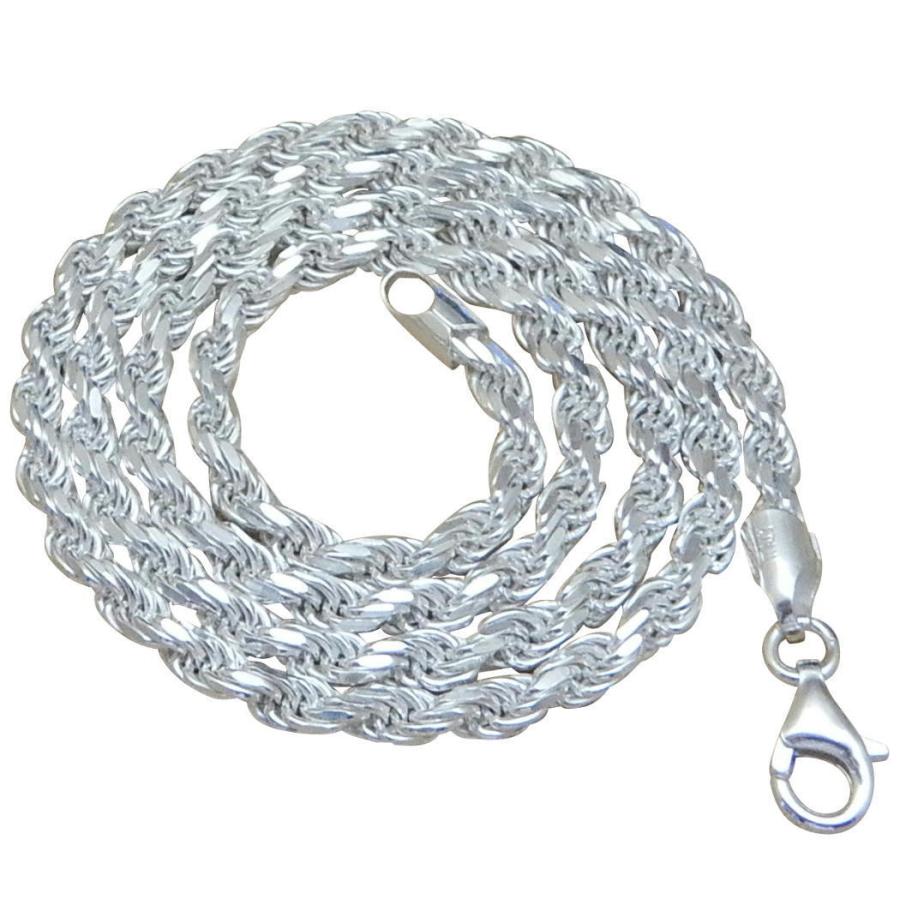 シルバー925 ネックレス ロープチェーン 50cm シルバー) シルバー925 ロープチェーン ネックレス 幅4mm 50cm