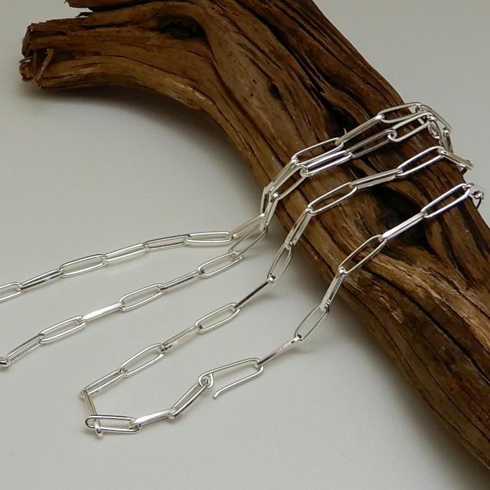ネックレス メンズ チェーン シルバー925 ホピ族 ハンドメイド 3.3mm 50cm ホピチェーン シルバーネックレス メンズ ホピネックレス シルバーチェーンの画像