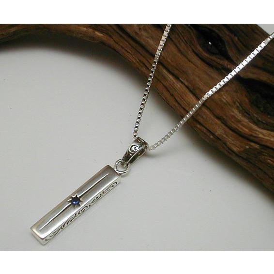 ネックレス メンズ シルバー925 ブルージルコニア シルバーネックレス