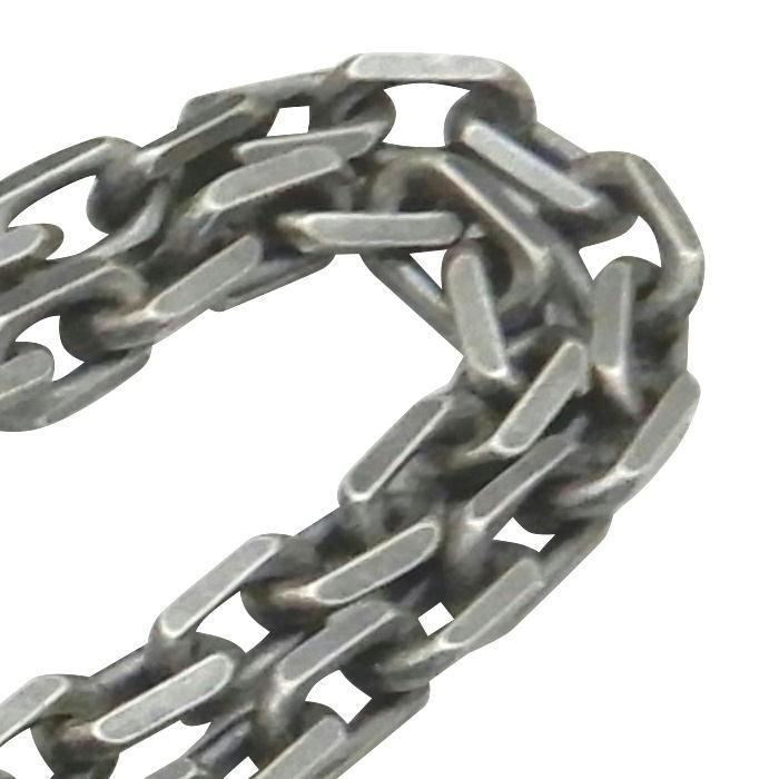 太い シルバー925 チェーン メンズ ネックレス あずきチェーン 燻し加工 45cm 4.8mm かっこいい ネックレス シルバー925 メンズ 太い 4面 あずきネックレスの画像