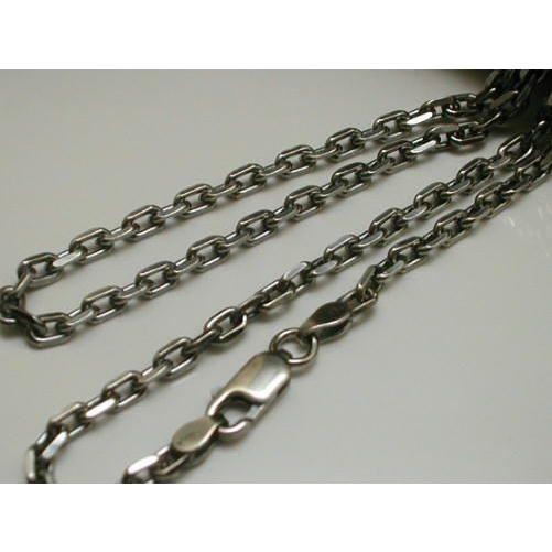 シルバー925 チェーン メンズ ネックレス あずきチェーン 燻し加工 60cm 2 6mm かっこいい 太い 4面 あずきネックレス 小豆 全品送料無料