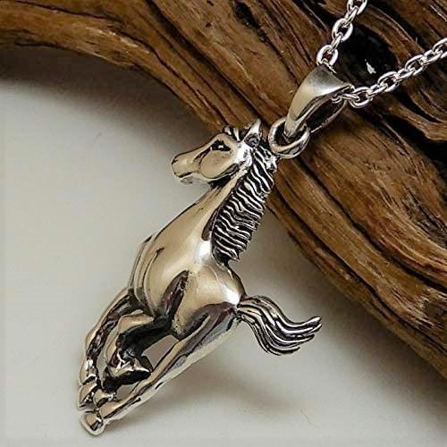 ネックレス メンズ シルバー925 馬 HORSE シルバーネックレス メンズネックレス ペンダント シルバーネックレス 馬ネックレス あずきチェーン付き |  | 05