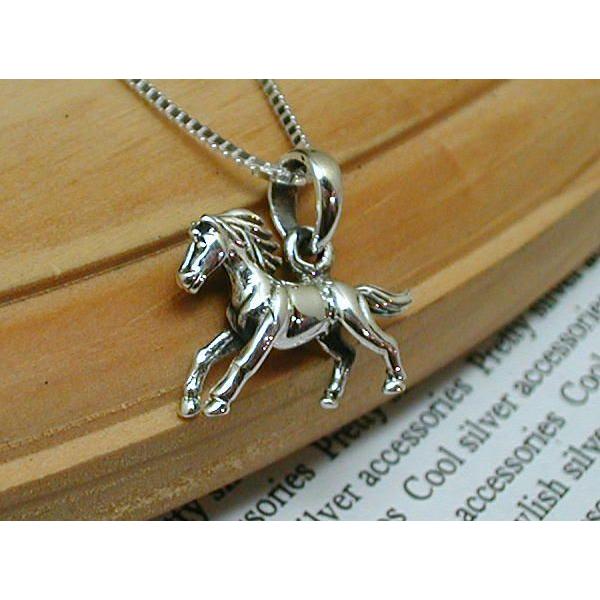 激カワ馬ペンダントネックレス（Horse）PG047vtシルバー925ベネチアンチェーン付き | 