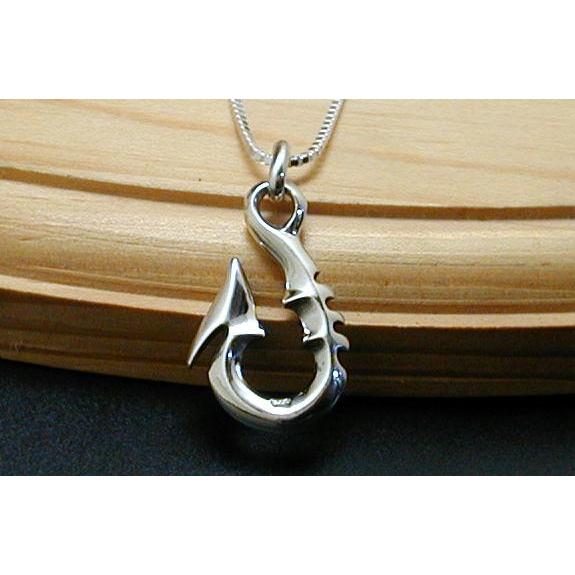 メンズネックレス ヘッドのみ 幸福を釣り上げる  釣り針ネックレス  フィッシュフック ペンダント シルバー925 シルバーネックレス トップのみ | ハワイアンジュエリー