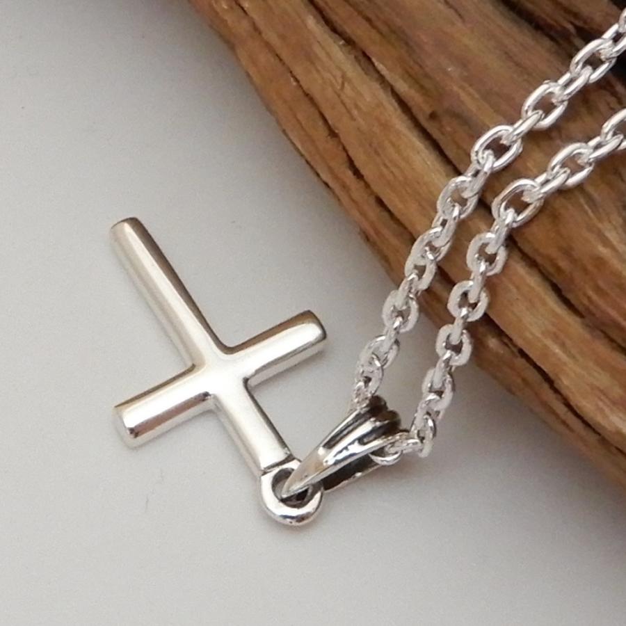小さい クロス ネックレス メンズ シルバー925 シルバーネックレス