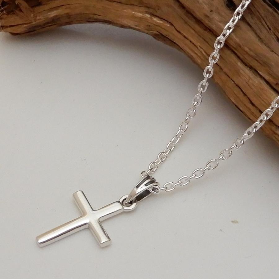 小さい クロス ネックレス メンズ シルバー925 シルバーネックレス