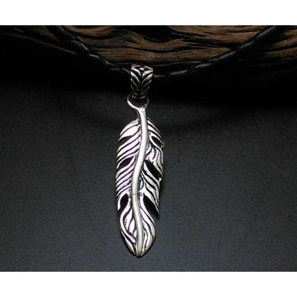 フェザー ネックレス メンズ シルバー925 シンプル 羽 シルバーネックレス メンズネックレス 革ひもネックレス お守り パワー アクセサリー 100 points |  | 01