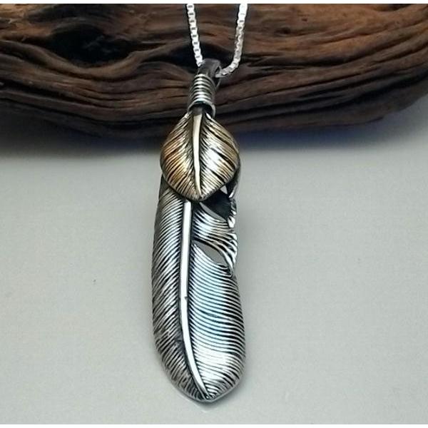 フェザーネックレスシルバー silver925 silver925 フェザーネックレス 神セットの通販 by altamila