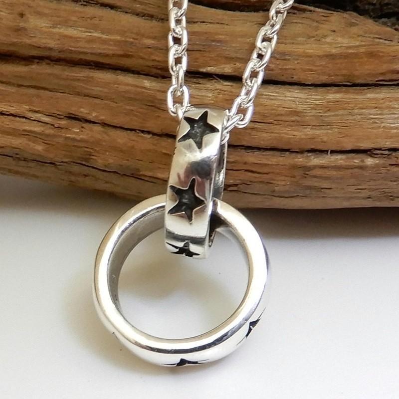 シルバーネックレス　ヘッドのみ ヘッドのみ ネックレス メンズ シルバー 星の彫金 リングネックレス