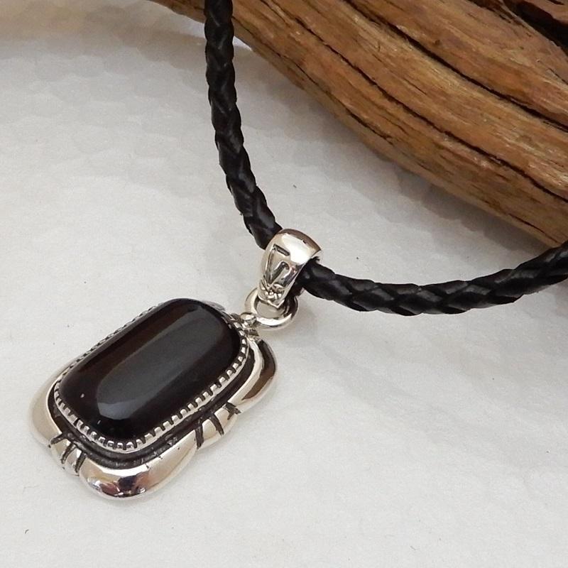 シルバーネックレス　チョーカー　オニキス FLUI オニキスクロスネックレス メンズ シルバー925 ブランド