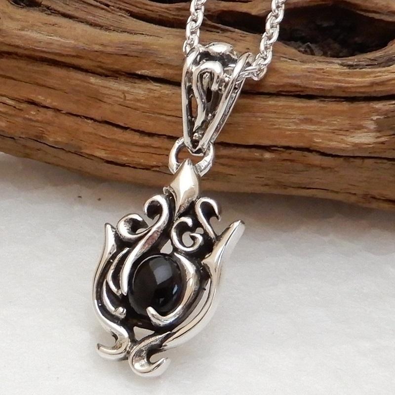 ネックレス メンズ シルバー925 オニキス ネックレス メンズ レザー パワーストーン  お守り パワー アクセサリー ブランド 100 point pgs56cl |  | 02