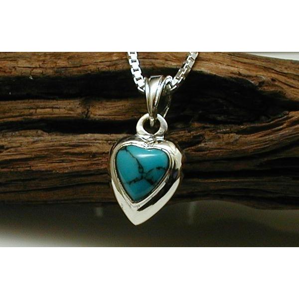 激かわハート型ターコイズネックレスPGS76vtシルバー925製（シルバー