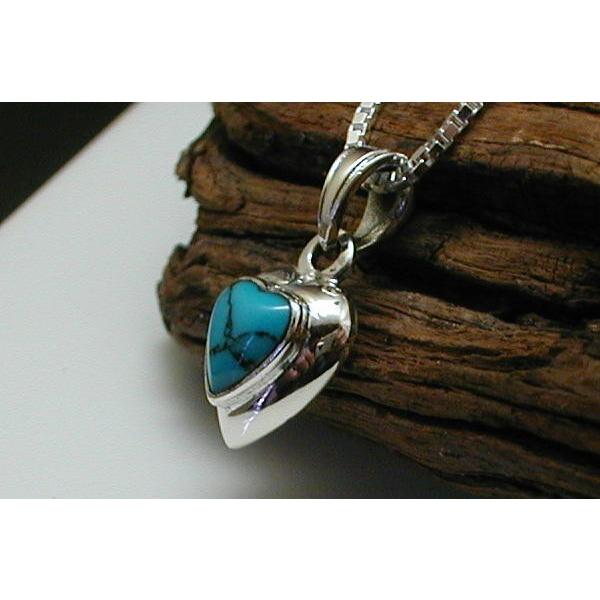 激かわハート型ターコイズネックレスPGS76vtシルバー925製（シルバー