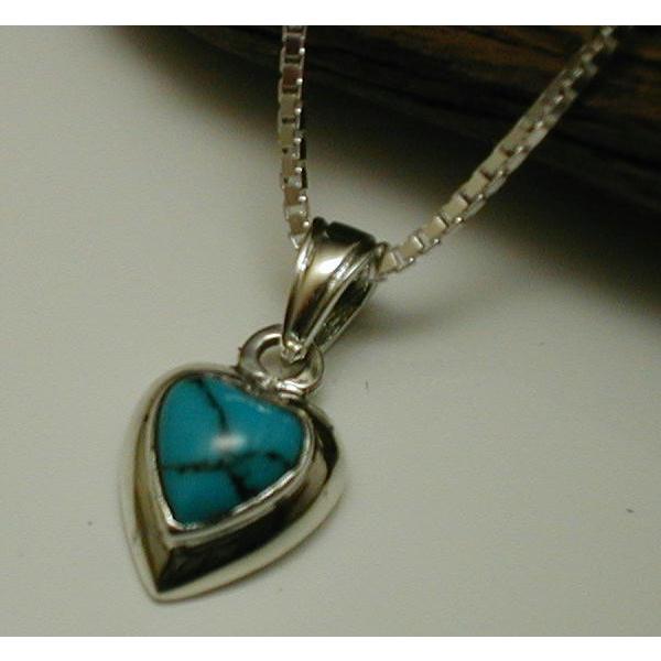 激かわハート型ターコイズネックレスPGS76vtシルバー925製（シルバー