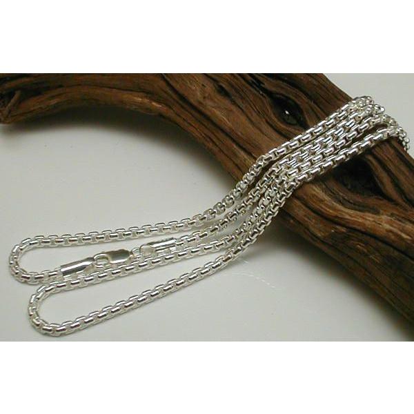 極太 ネックレス メンズ シルバー925 角甲丸 チェーン 50cm 4mm