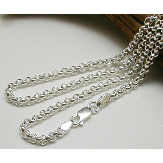 ネックレス メンズ シルバー925 ロールチェーン 55cm 3.3mm シルバー