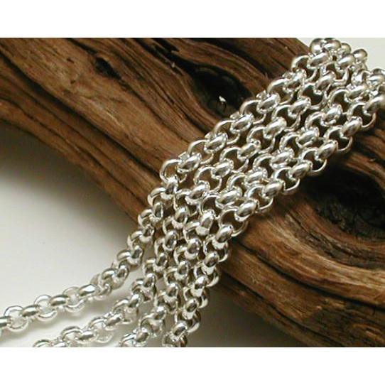 存在感有り ネックレス メンズ シルバー925 ロールチェーン 60cm 3.6mm