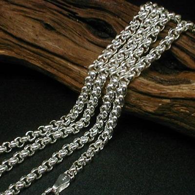 ネックレス メンズ シルバー925 ロールチェーン 55cm4.5mm シルバーネックレス メンズ チェーン 太め ロールネックレス シルバーチェーンの画像