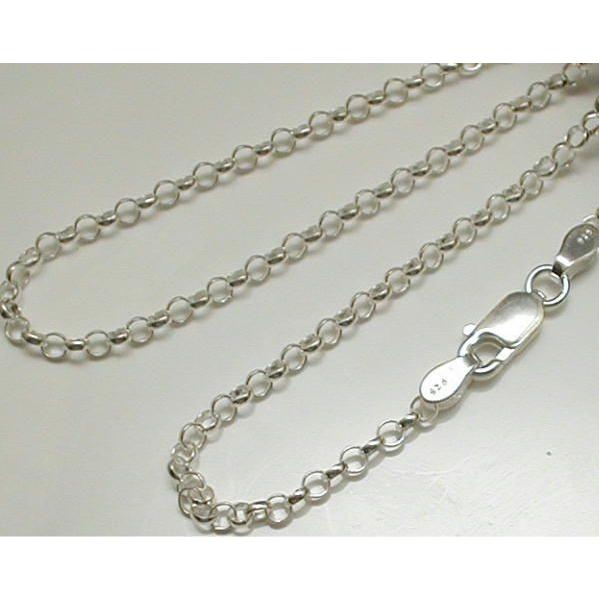 ネックレス メンズ シルバー925 ロールチェーン 55cm 2.3mm シルバー