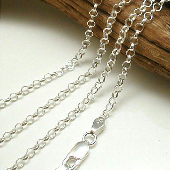 ネックレス メンズ シルバー925 ロールチェーン 60cm 2.3mm シルバー
