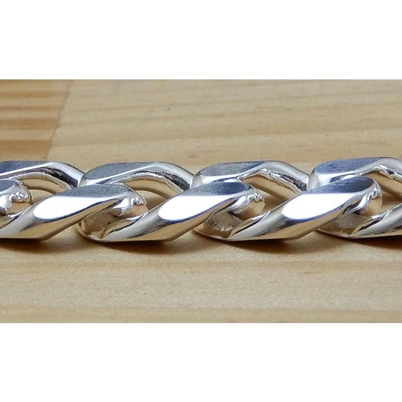 極太 幅9.2mm 21cm シルバーブレスレット 喜平 ブレスレット メンズ