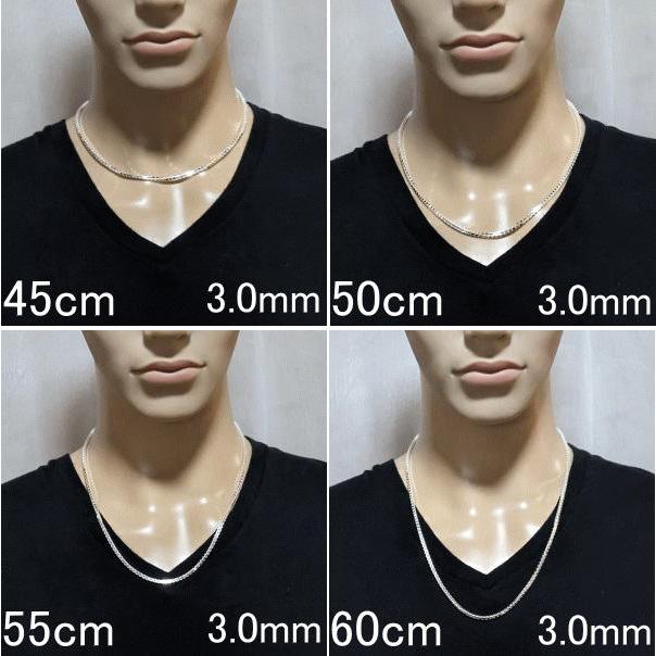 ネックレス メンズ 3.0mm 45cm ベネチアンチェーン シルバーネックレス メンズネックレス ベネチアンネックレス シルバーチェーン シルバー925の画像