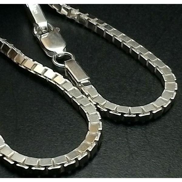 ネックレス メンズ シルバー925 3.5mm 45cm 30g ベネチアンチェーン シルバーネックレス チェーン ネックレス メンズネックレス シルバーチェーンの画像