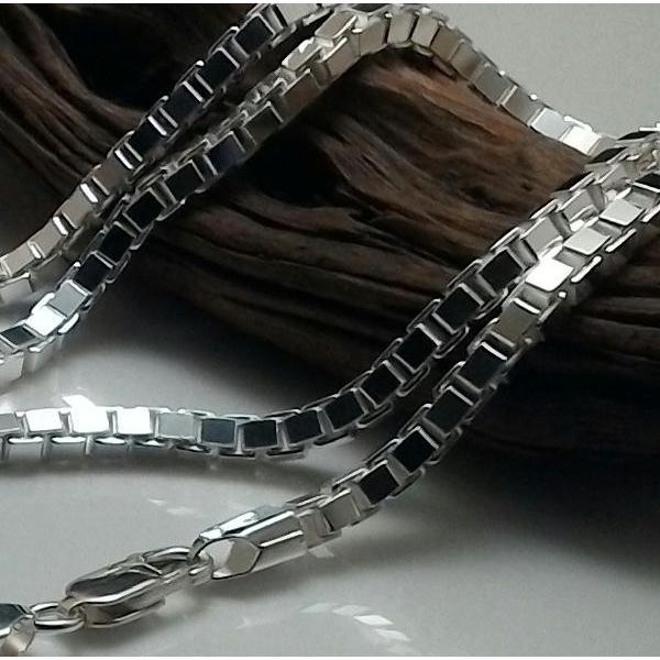ネックレス メンズ シルバー925 極太 4mm 60cm 53g ベネチアンチェーン