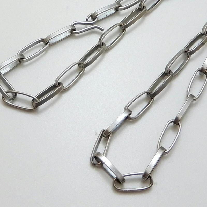 太い 燻し加工 ネックレス メンズ チェーン シルバー925 ホピ族 4.5mm