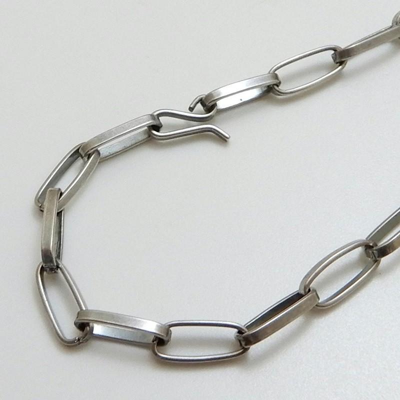 太い 燻し加工 ネックレス メンズ チェーン シルバー925 ホピ族 4.5mm 60cm ホピチェーン シルバーネックレス メンズ ホピネックレス シルバーチェーン いぶし銀の画像