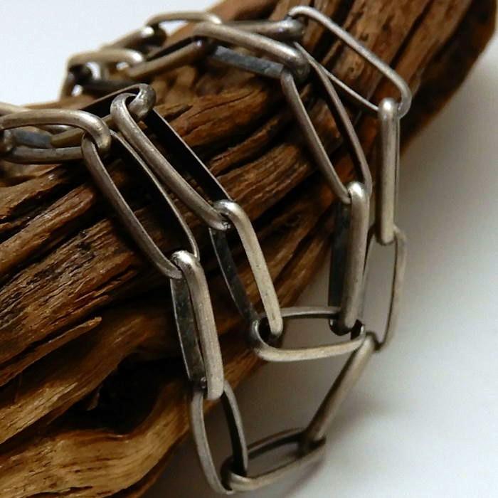 燻し加工 ネックレス メンズ チェーン シルバー925 ナバホ族 3.6mm40cm