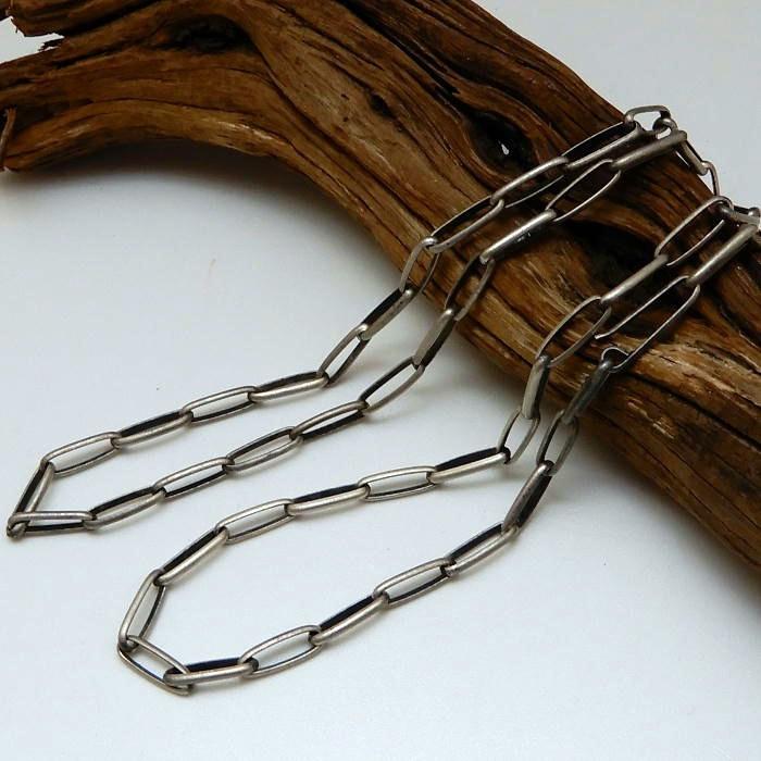 燻し加工 ネックレス メンズ チェーン シルバー925 ナバホ族 3.6mm40cm