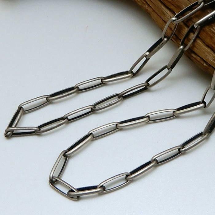 燻し加工 ネックレス メンズ チェーン シルバー925 ナバホ族 3.6mm45cm