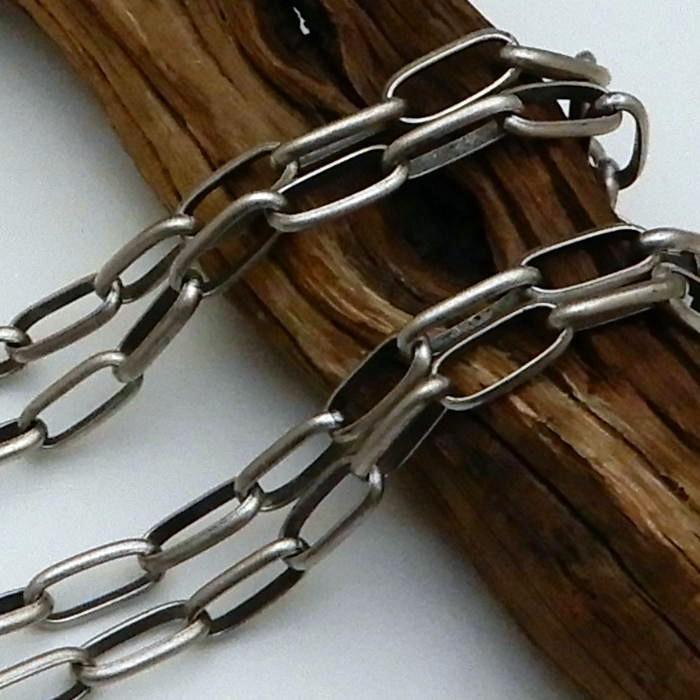 極太 燻し加工 ネックレス メンズ チェーン シルバー925 ナバホ族 5.5mm50cm ナバホチェーン シルバーネックレス メンズ ナバホネックレス いぶし銀の画像