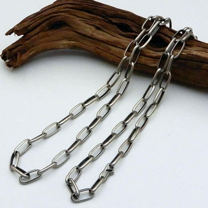 極太 燻し加工 ネックレス メンズ チェーン シルバー925 ナバホ族 5.5mm50cm ナバホチェーン シルバーネックレス メンズ ナバホネックレス いぶし銀の画像