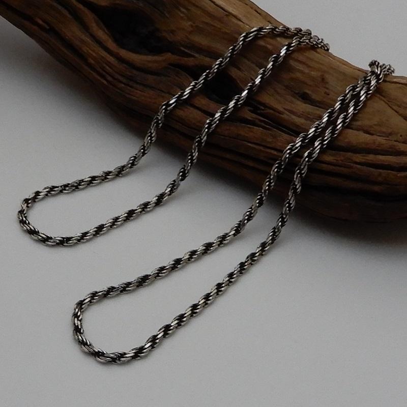 シルバー925 ネックレス チェーン燻し 55cm シルバー925 チェーン メンズ ネックレス 幅2.8mm 55cm 燻し ロープ