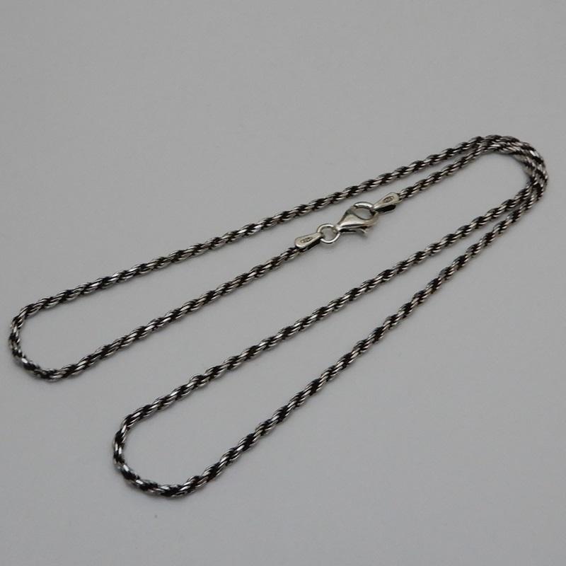 シルバー925 ネックレス チェーン燻し 55cm シルバー925 チェーン メンズ ネックレス 幅2.8mm 55cm 燻し ロープ