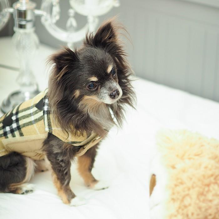 リバーシブルチェックコート 犬服 犬 服 好き 名入れ 名前入り 名前
