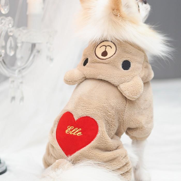 犬服 犬 服 好き 名入れ 名前入り 名前入れ プレゼント ギフト かわいい 長袖 冬服 おすすめ 小型犬 犬の服 くまちゃん ロンパース Dw Rp Km 104 Tenfour 通販 Yahoo ショッピング