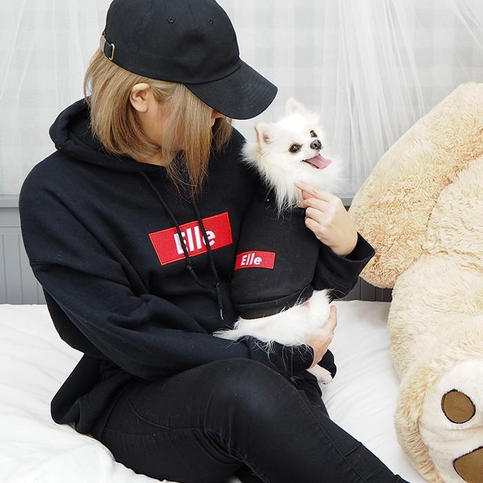 バナーペアパーカー 犬 飼い主 ペアルック ペットとお揃い ペット 愛犬